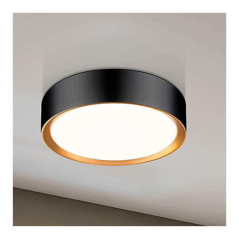 Image 1 Kawan 12" Wide Matte Black LED Ceiling Light