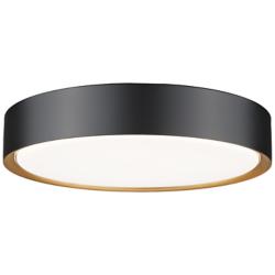 Kawan 16" Wide Matte Black and Modern Gold LED Ceiling Light