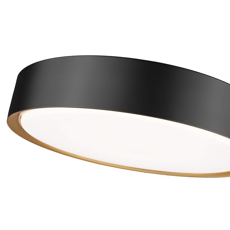 Image 7 Kawan 16" Wide Matte Black and Modern Gold LED Ceiling Light more views