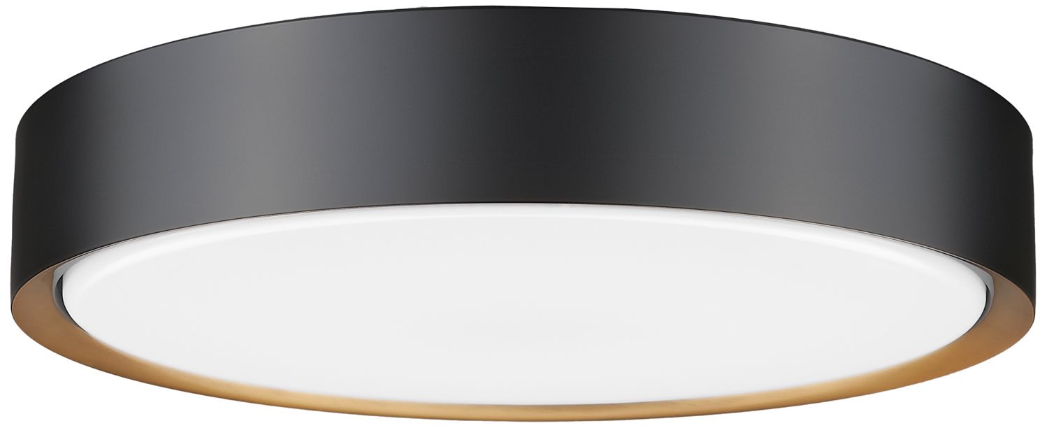 Kawan 16" Wide Matte Black and Modern Gold LED Ceiling Light
