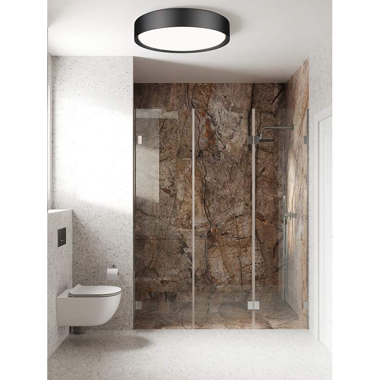 Image 3 Kawan by Z-Lite Matte Black LED 16 inch 1 Light Flush Mount more views