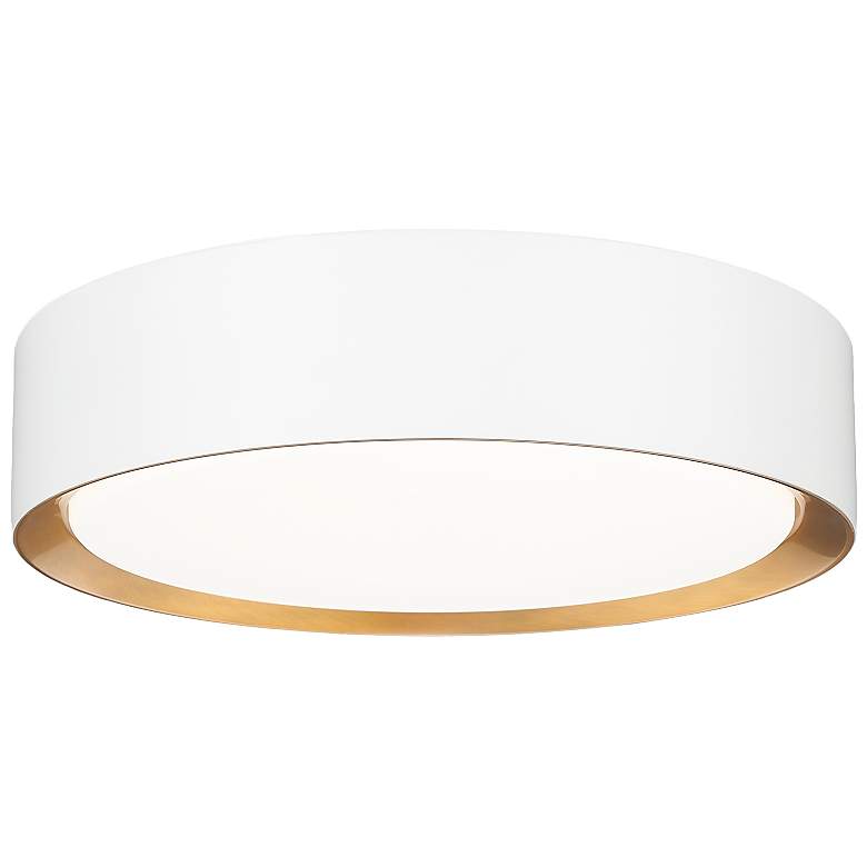 Image 2 Kawan by Z-Lite Matte White + Modern Gold LED 12 inch 1 Light Flush Mount