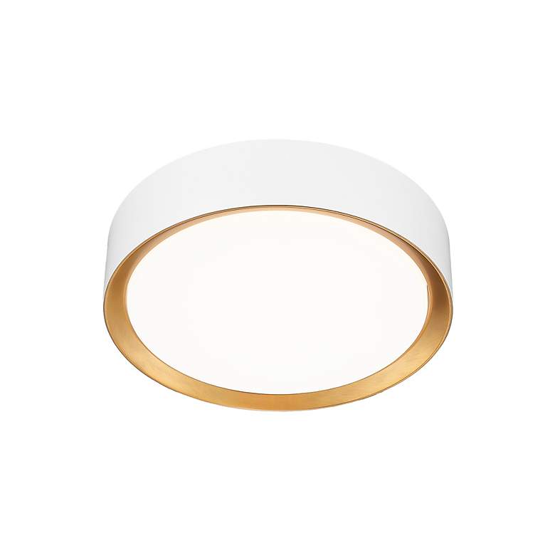 Image 6 Kawan by Z-Lite Matte White + Modern Gold LED 12 inch 1 Light Flush Mount more views
