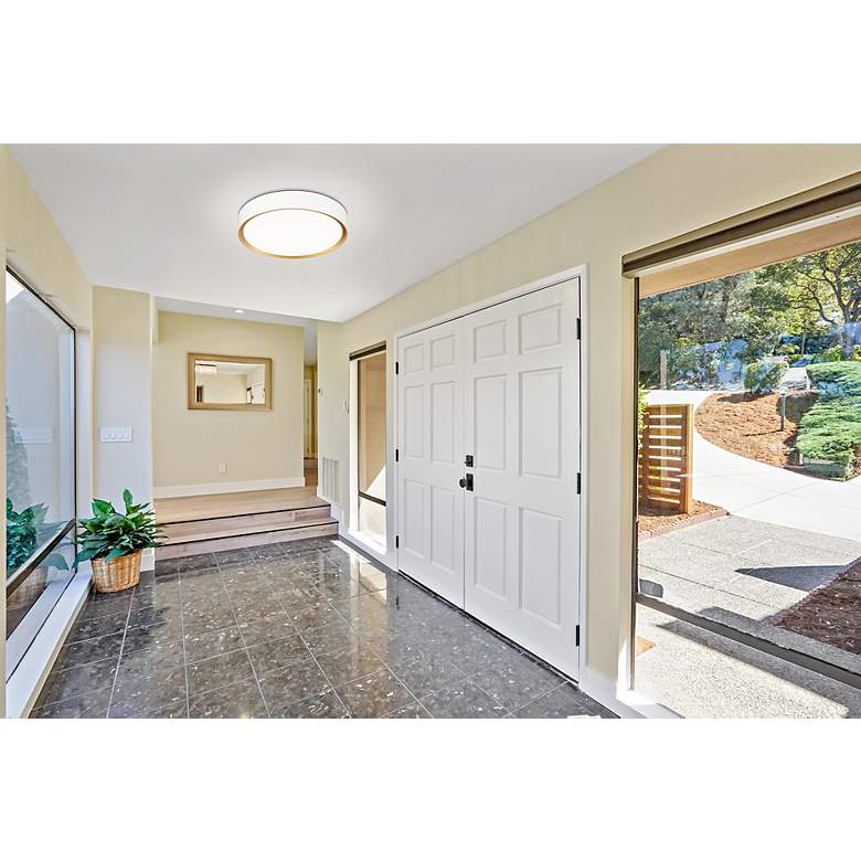 Image 3 Kawan by Z-Lite Matte White + Modern Gold LED 16 inch 1 Light Flush Mount more views