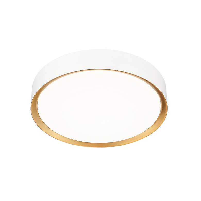 Image 6 Kawan by Z-Lite Matte White + Modern Gold LED 16 inch 1 Light Flush Mount more views