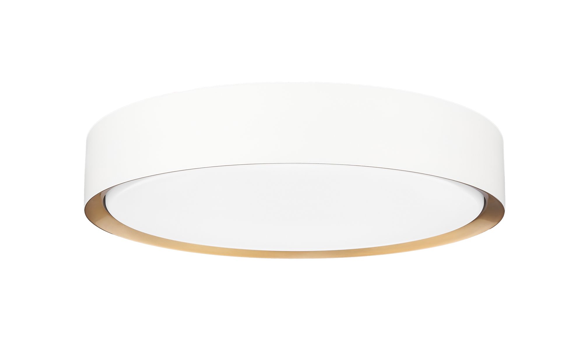 Kawan by Z-Lite Matte White + Modern Gold LED 16 inch 1 Light Flush Mount