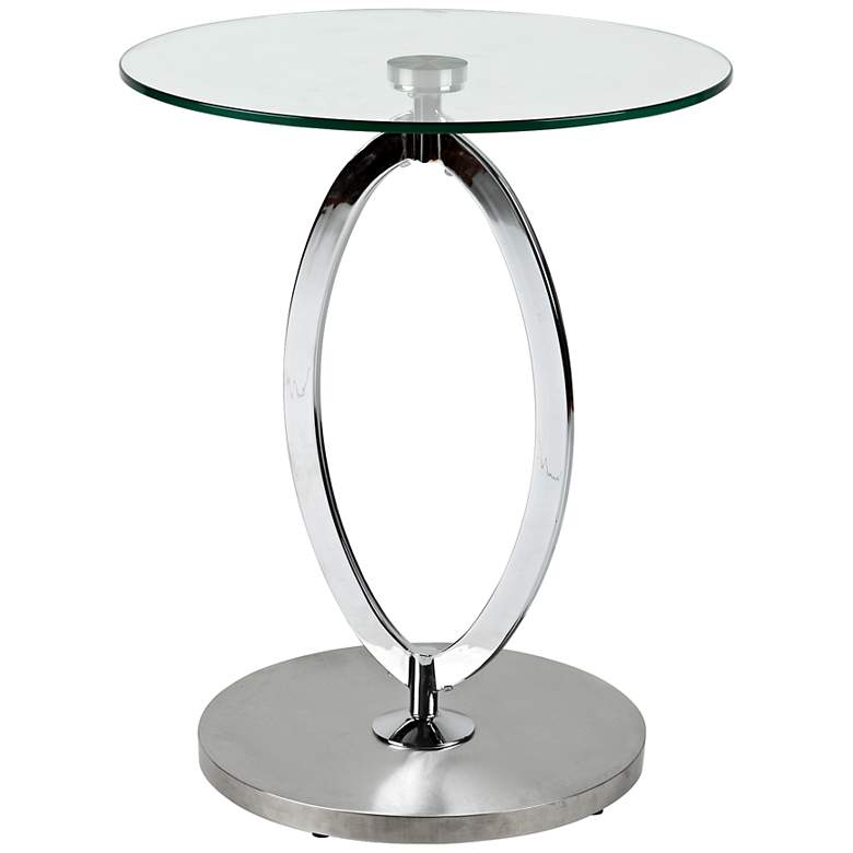 Image 1 Kay Chrome Glass Top Round Side Table
