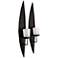 Kayak Black Wall Sconce Pillar Candle Holders Set of 2