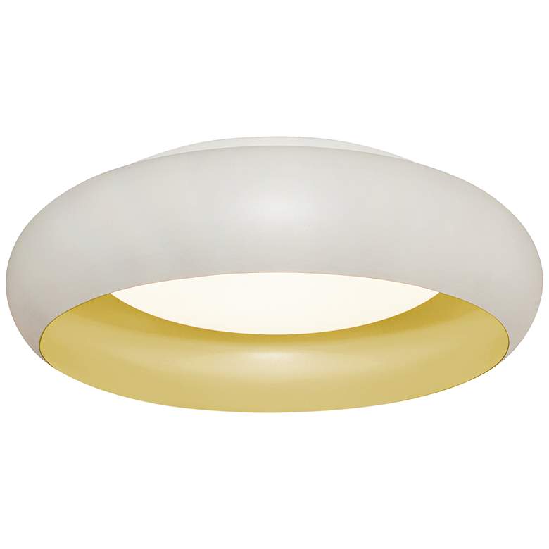 Image 3 Kayce 12" Wide White and Gold LED Ceiling Light
