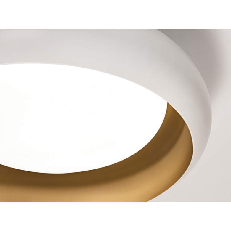 Image 5 Kayce 12" Wide White and Gold LED Ceiling Light more views