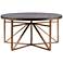 Kayden 34" Wide Ebony Wood Antique Bronze Metal Coffee Table