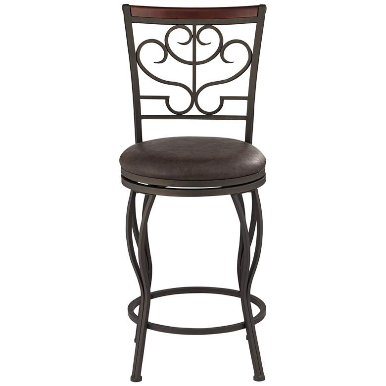 Image 6 Kayden 37" Glitter Brown Swivel Bar Stools Set of 2 more views