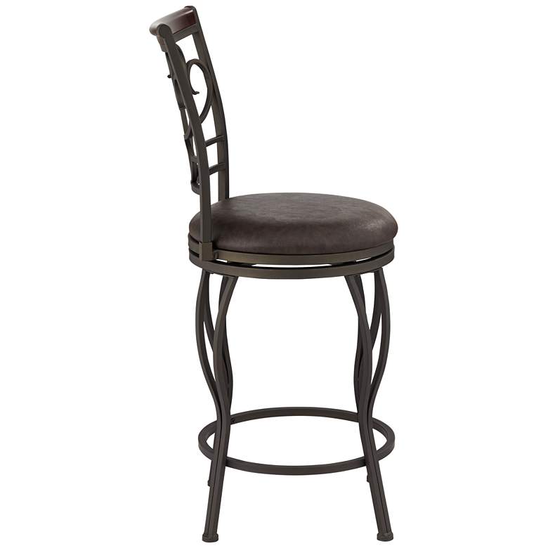 Image 7 Kayden 37" Glitter Brown Swivel Bar Stools Set of 2 more views