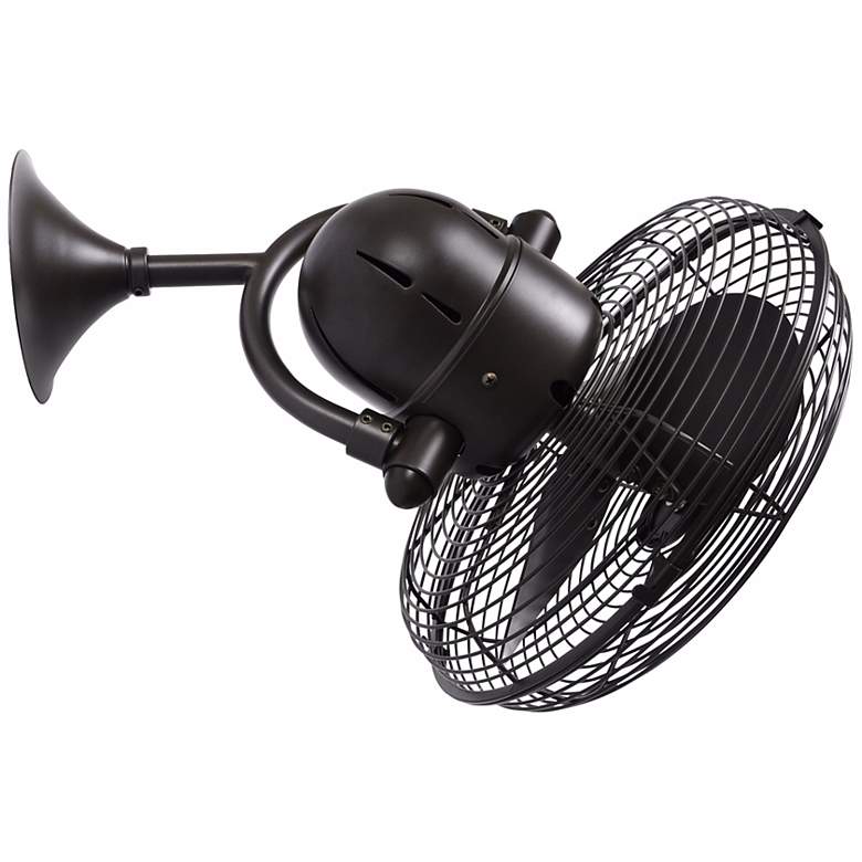 Image 2 Kaye 13" Textured Bronze Oscillating Table Wall Fan with Wall Control