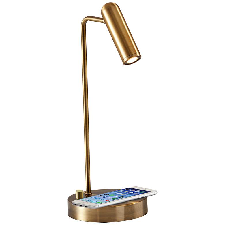 Image 1 Kaye Brass Adjustable Charge LED Desk Lamp with USB Port