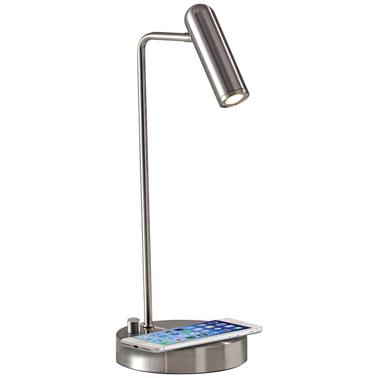 Image 1 Kaye Brushed Steel Adjustable Charge LED Desk Lamp with USB