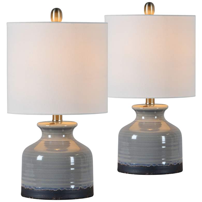 Image 1 Kayla Rustic Gray 20" High Accent Table Lamps Set of 2