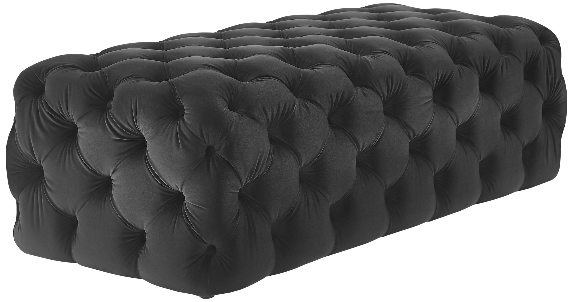 TOV Furniture Kaylee Black Velvet Ottoman