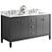 Kayleigh Sapphire Gray 60" Marble-Top Double Sink Vanity