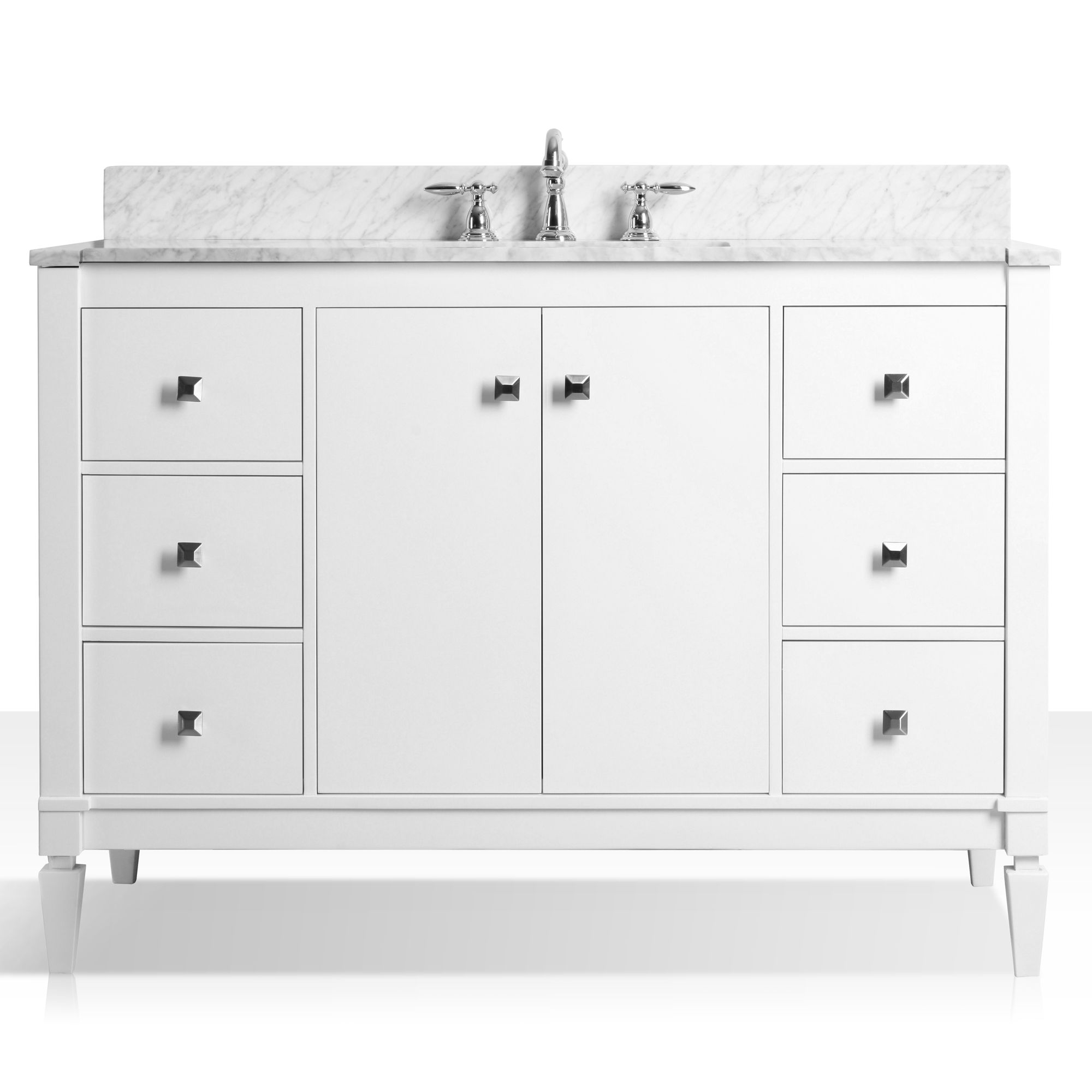 Kayleigh White 48" Italian MarbleTop Single Sink Vanity 1M928