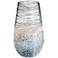 Kaylin Large Blue and Tan 12" High Glass Vase