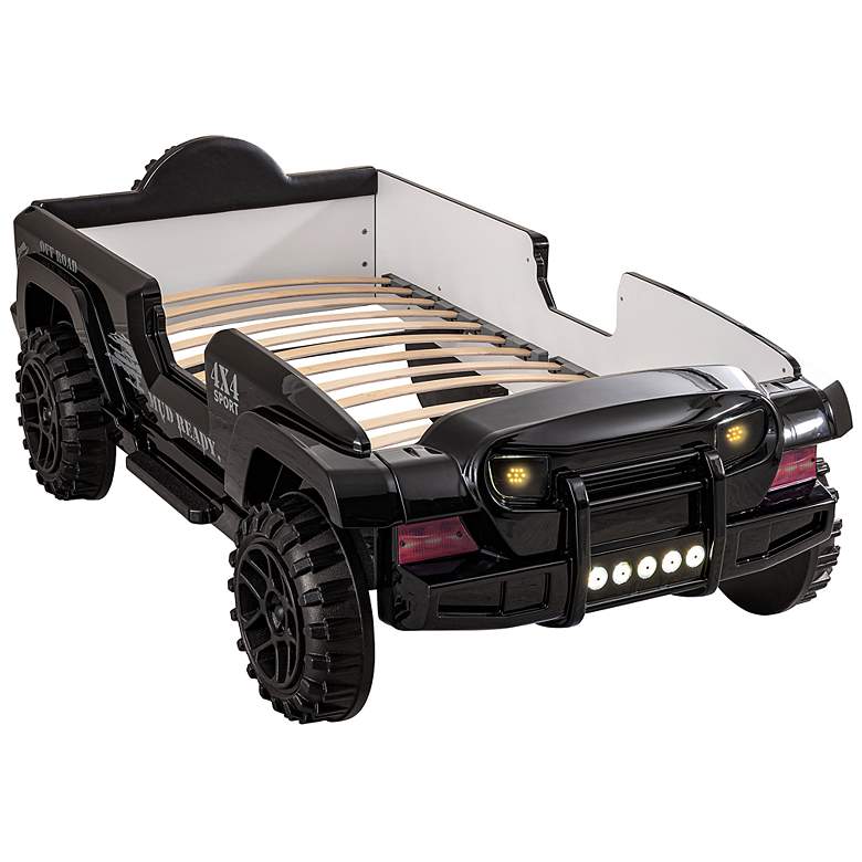 Image 5 Kaylo Black Off-Road SUV Kids Bed with LED Lights and Sound more views