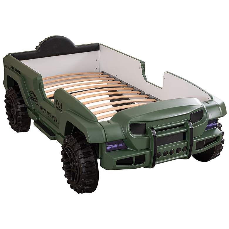 Image 5 Kaylo Green Off-Road SUV Kids Bed with LED Lights and Sound more views