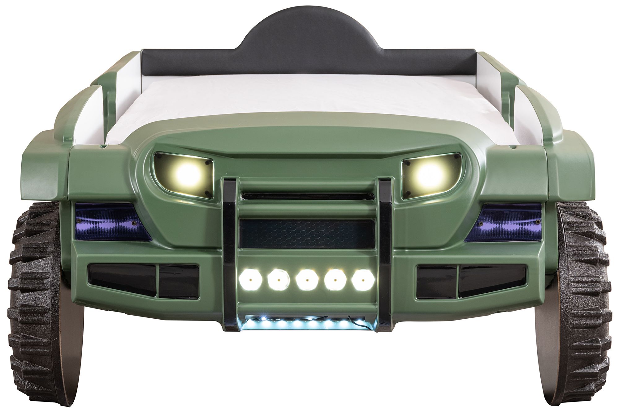 Kaylo Green Off-Road SUV Kids Bed with LED Lights and Sound