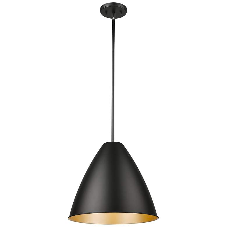 Image 1 Kayman 15" Wide 1-Light Pendant in Matte Black