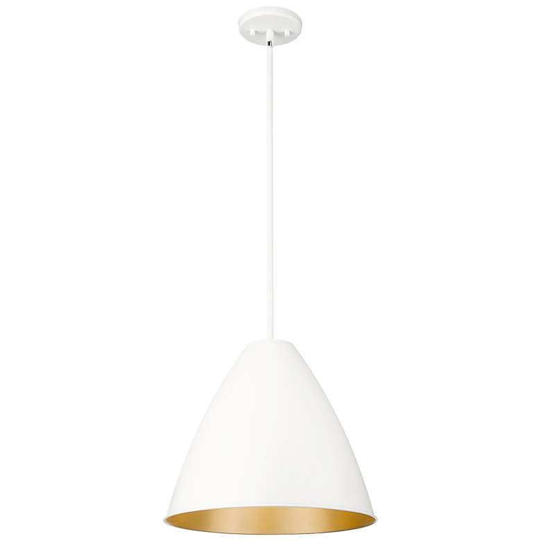 Image 1 Kayman 15" Wide 1-Light Pendant in Matte White
