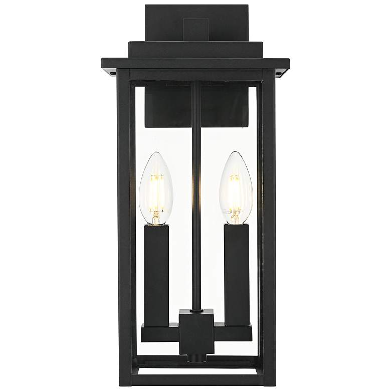 Image 2 Kaysen 15" High Black 2-Light Outdoor Wall Light