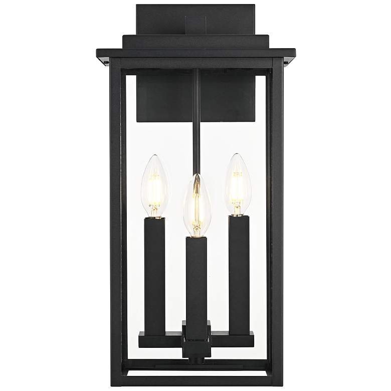 Image 2 Kaysen 18" High Black 3-Light Outdoor Wall Light