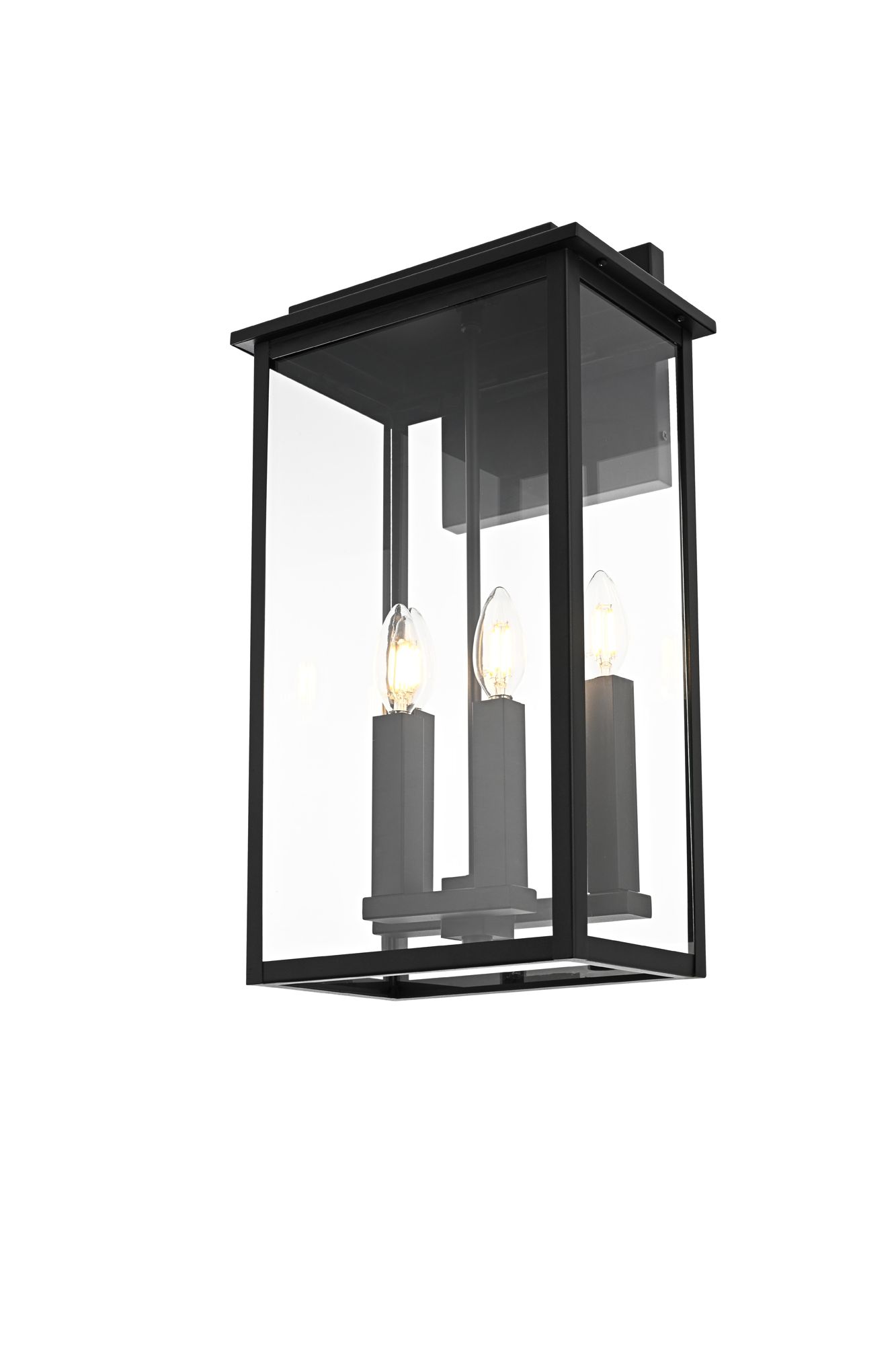 Kaysen 21" High Black 4-Light Outdoor Wall Light