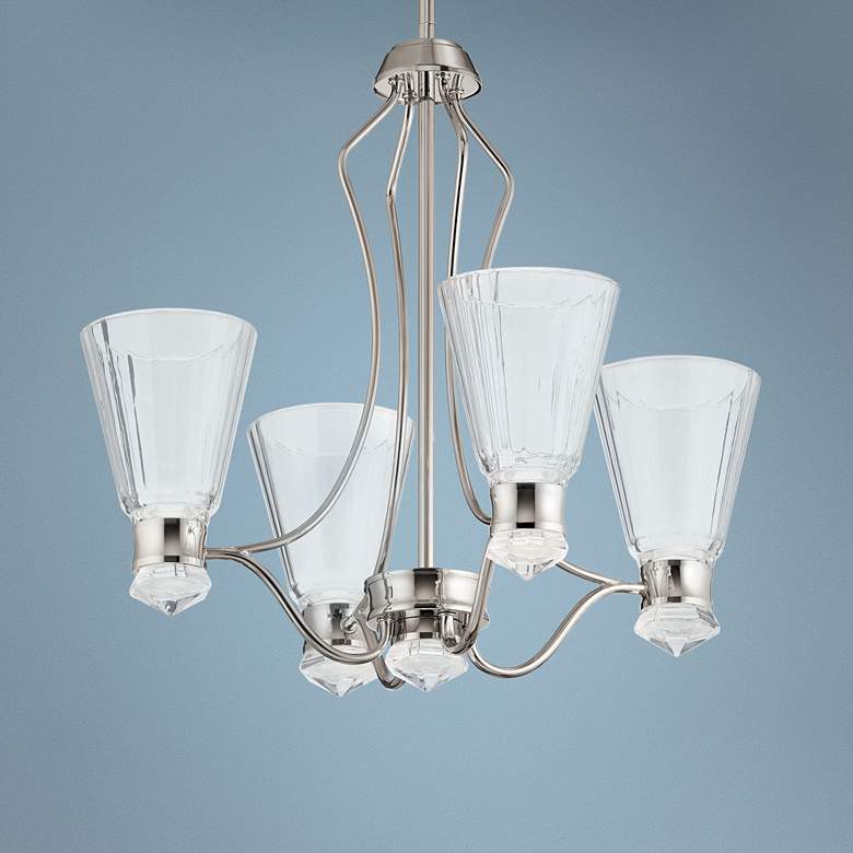 Image 1 Kayva 20 1/4 inch Wide Polished Nickel 9-Light LED Chandelier