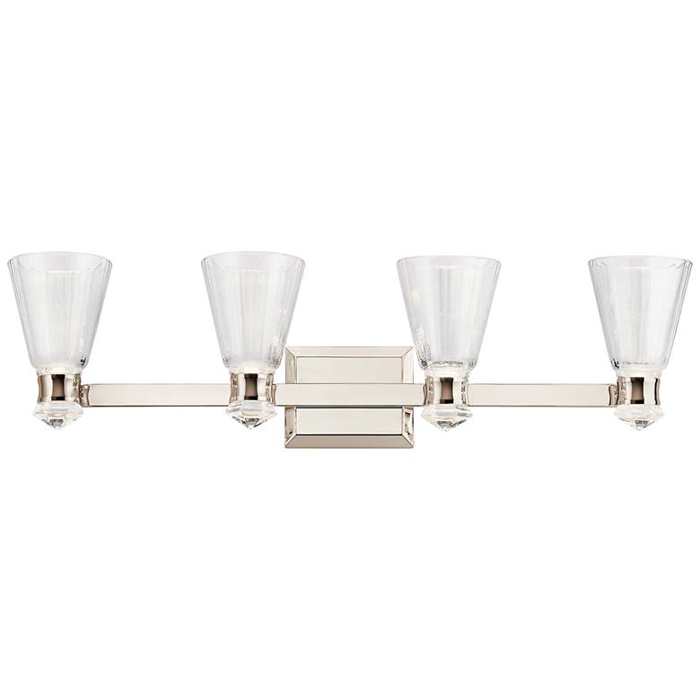 Image 1 Kayva 33 1/2" Wide Polished Nickel 4-Light LED Bath Light