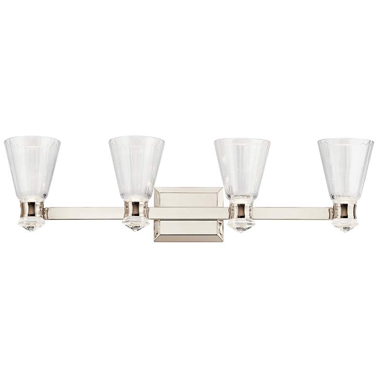 Image 1 Kayva 33 1/2 inch Wide Polished Nickel 4-Light LED Bath Light