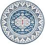 Thumbnail1 of Kazak 118 6'7"x6'7" Round Blue and Creme Oriental Area Ru