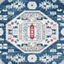Thumbnail3 of Kazak 118 6'7"x6'7" Round Blue and Creme Oriental Area Ru more views