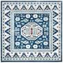 Thumbnail2 of Kazak 118 6'7"x6'7" Square Blue and Creme Oriental Rug