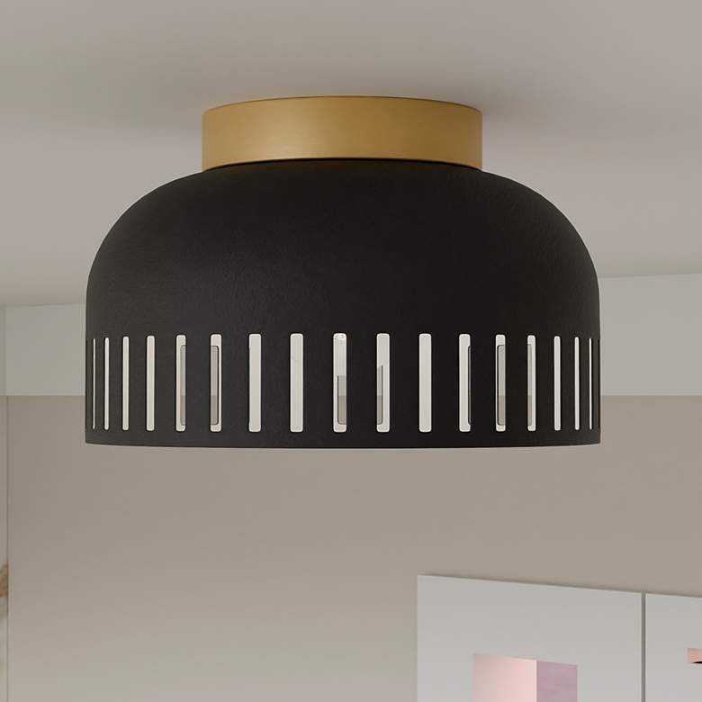 Image 1 Keagan 1-Light Matte Black Flush Mount Light