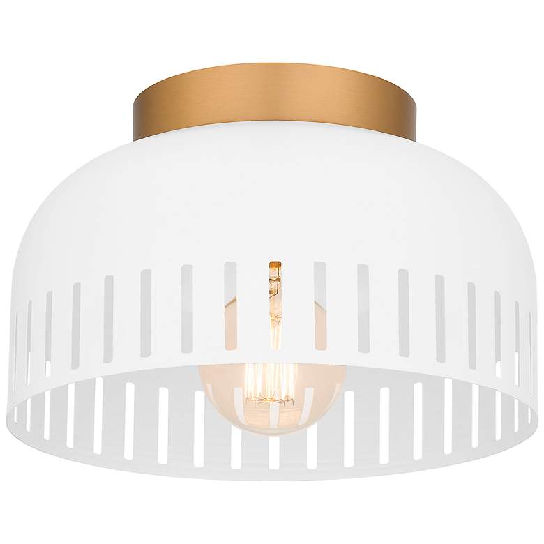 Image 2 Keagan 1-Light Matte White Flush Mount Light