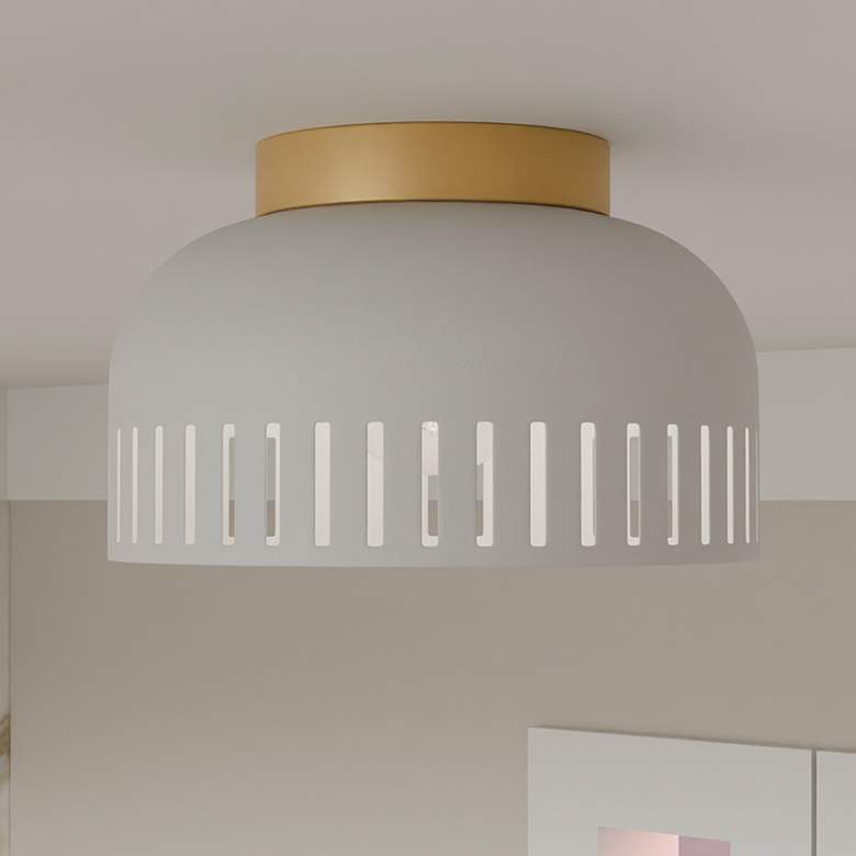 Image 1 Keagan 1-Light Matte White Flush Mount Light