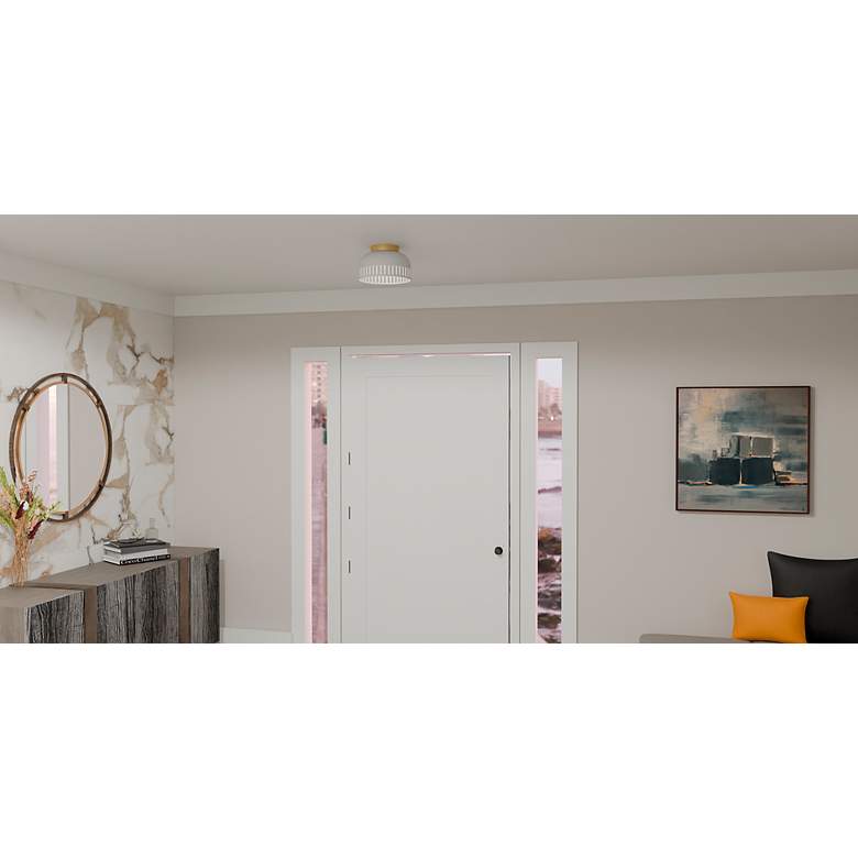 Image 3 Keagan 1-Light Matte White Flush Mount Light more views