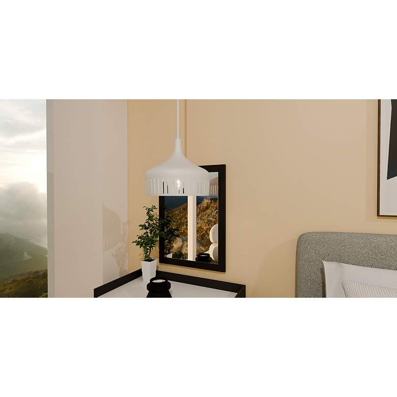 Image 7 Keagan 1-Light Matte White Pendant Light more views