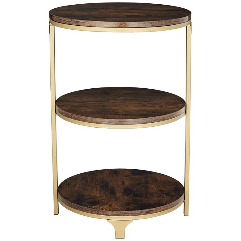 Image 5 Keanu 15 1/4 inch Wide Light Bronze 3 Tier Side Table more views