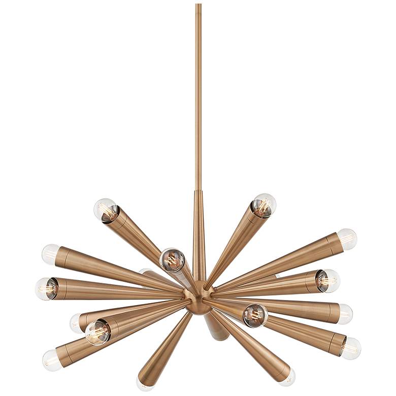 Image 1 Keanu 30 1/4" Wide Patina Brass 18-Light Chandelier