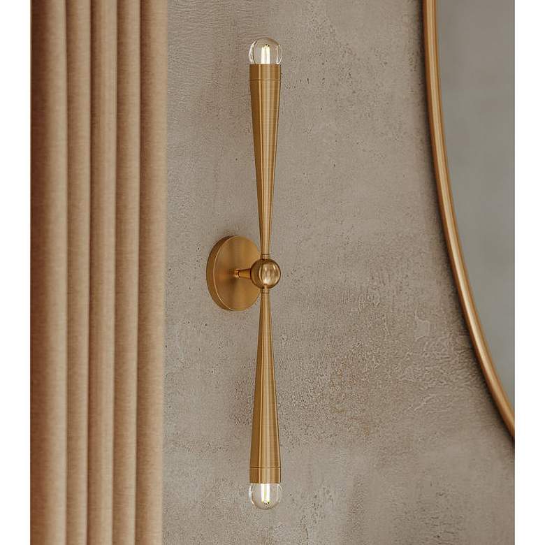 Image 2 Keanu 33 3/4" High Patina Brass 2-Light Wall Sconce
