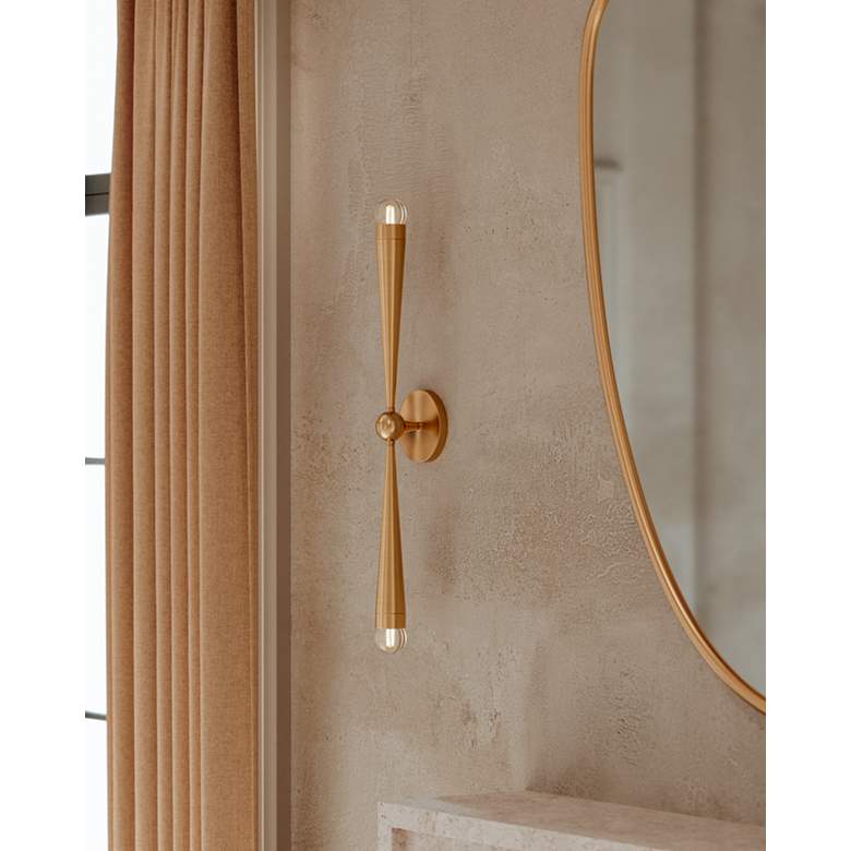 Image 5 Keanu 33 3/4" High Patina Brass 2-Light Wall Sconce more views