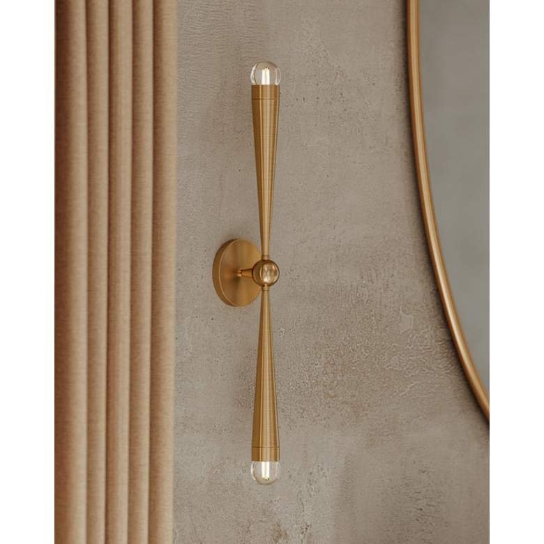 Image 6 Keanu 33 3/4" High Patina Brass 2-Light Wall Sconce more views