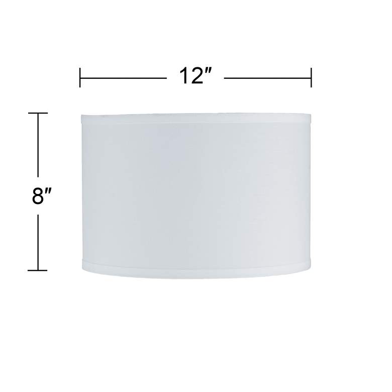 Image 2 Keanu White Sandstone Linen Drum Lamp Shade 12x12x8 (Uno) more views